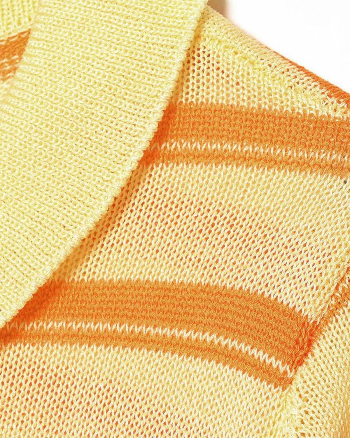 Mykonos Striped Button-Front Polo Top – Yellow Stripes