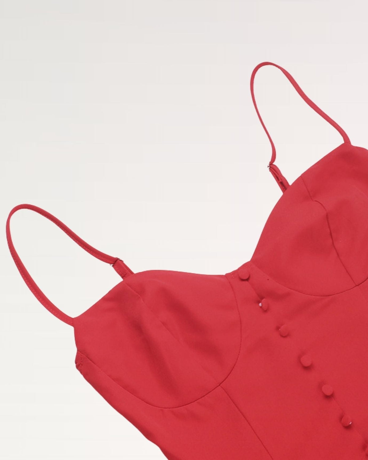 A-Line Mini Skirt with Detachable Suspender Straps – Red – view 4