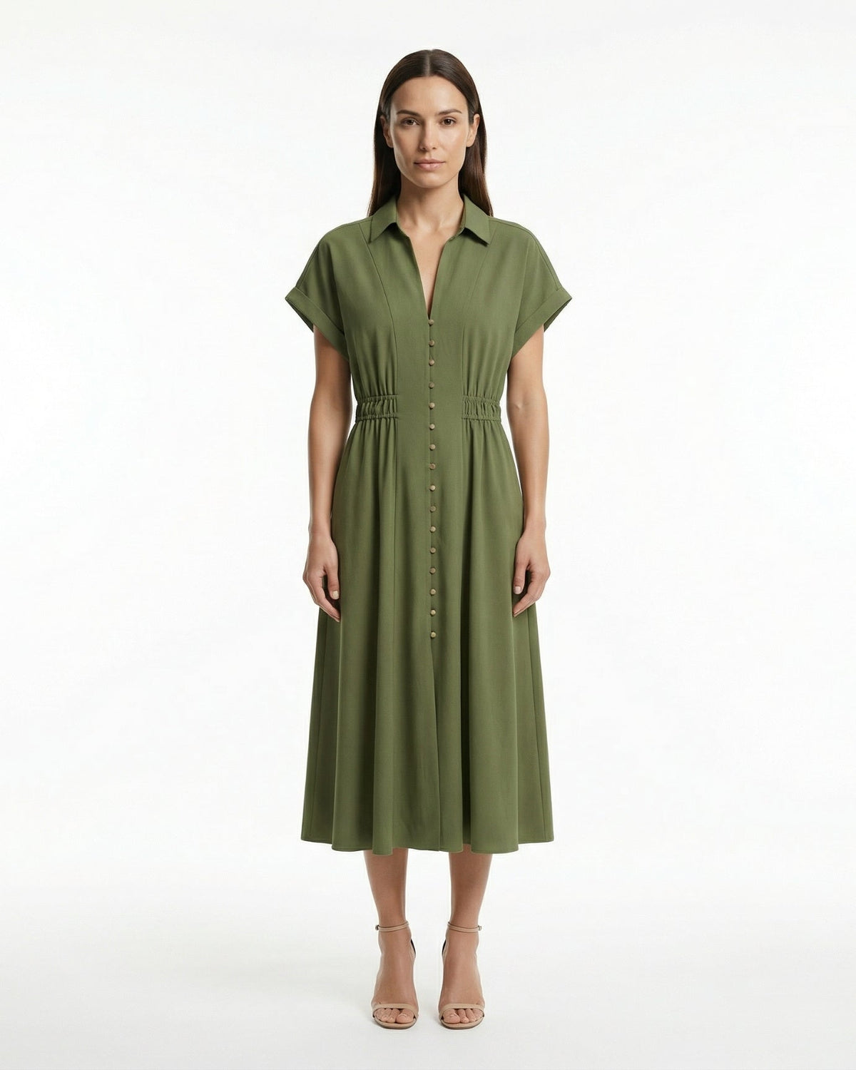 Village Gathered Bodice Maxi Dress with Defined Waist – view 3