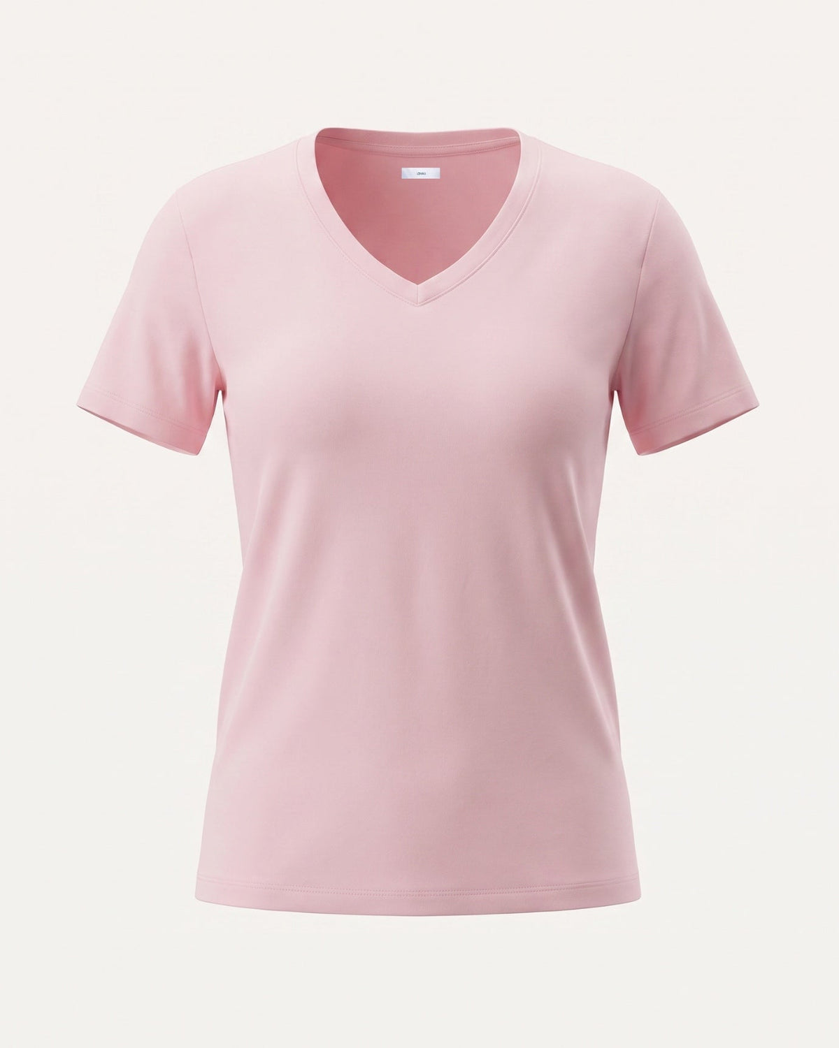 Mercerised Cotton V-Neck Tailored Cut T-Shirt with Subtle Sheen – view 10