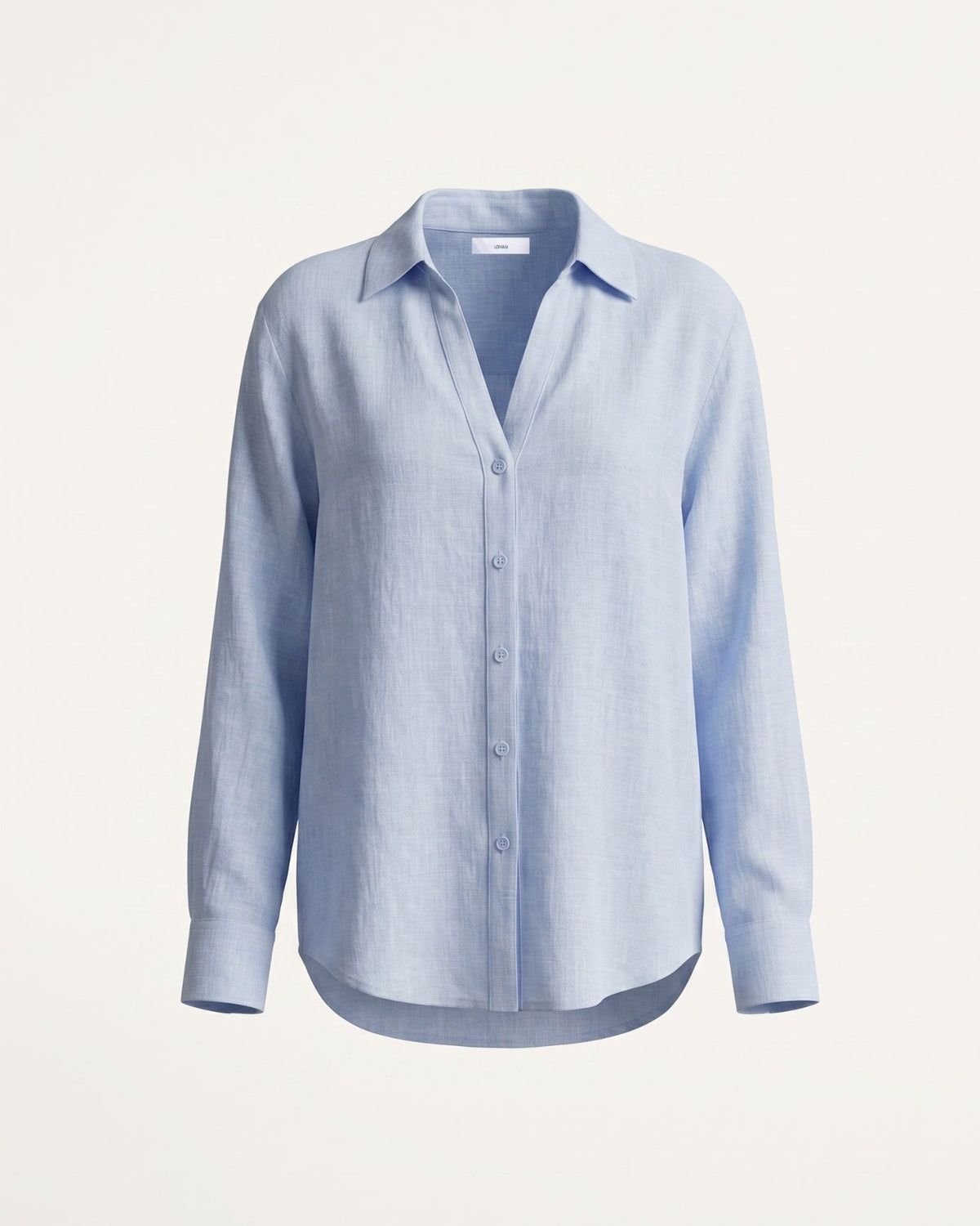 Milena Relaxed Linen Shirt with Mother-of-Pearl Buttons