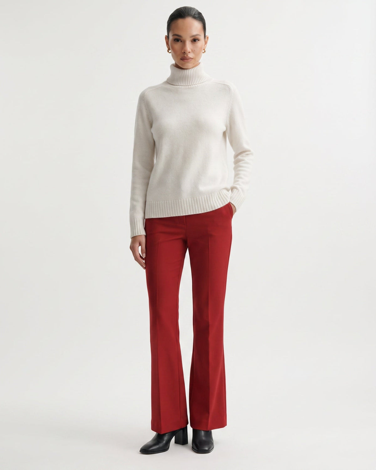 Hannah Tailored High Lapel Collar Cashmere Jumper – view 14
