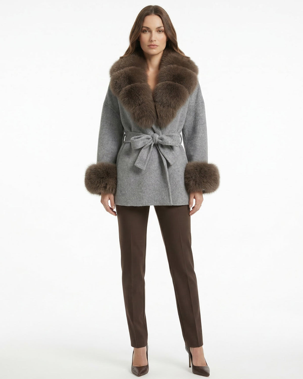Divina Double-Sided Wool Coat with Statement Collar – view 8