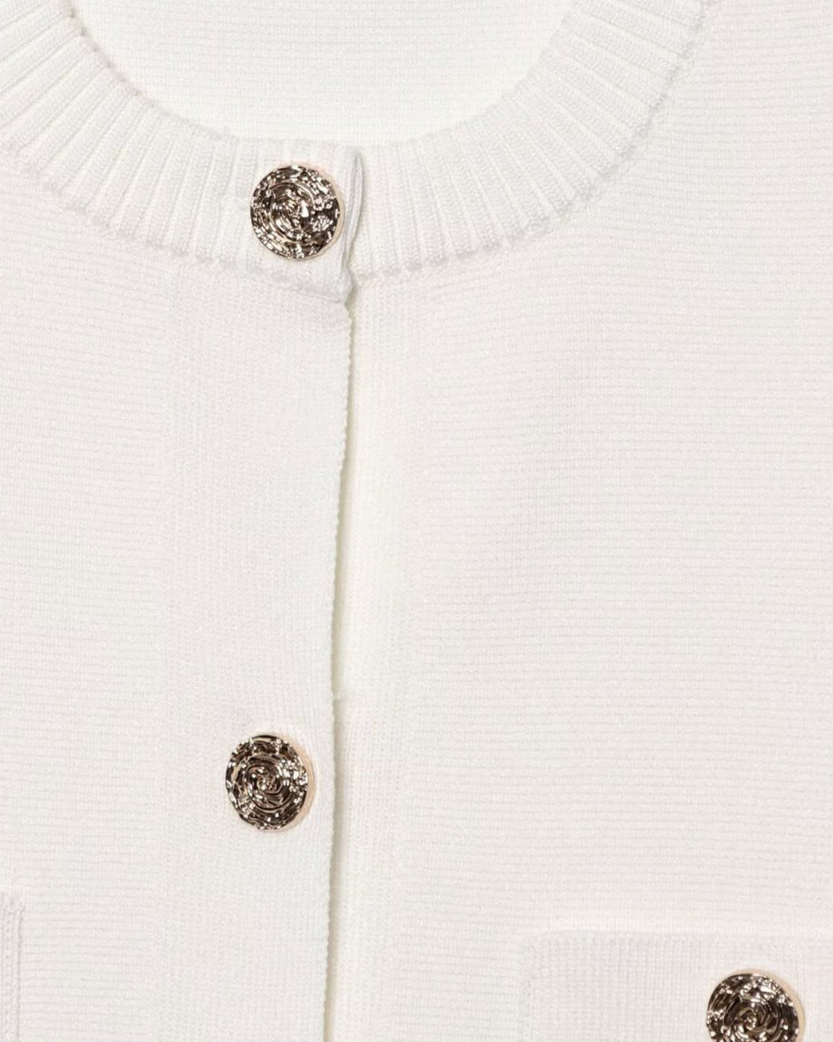 Minimalist Polyamide Knit Cardigan Top with Relaxed Sleeves