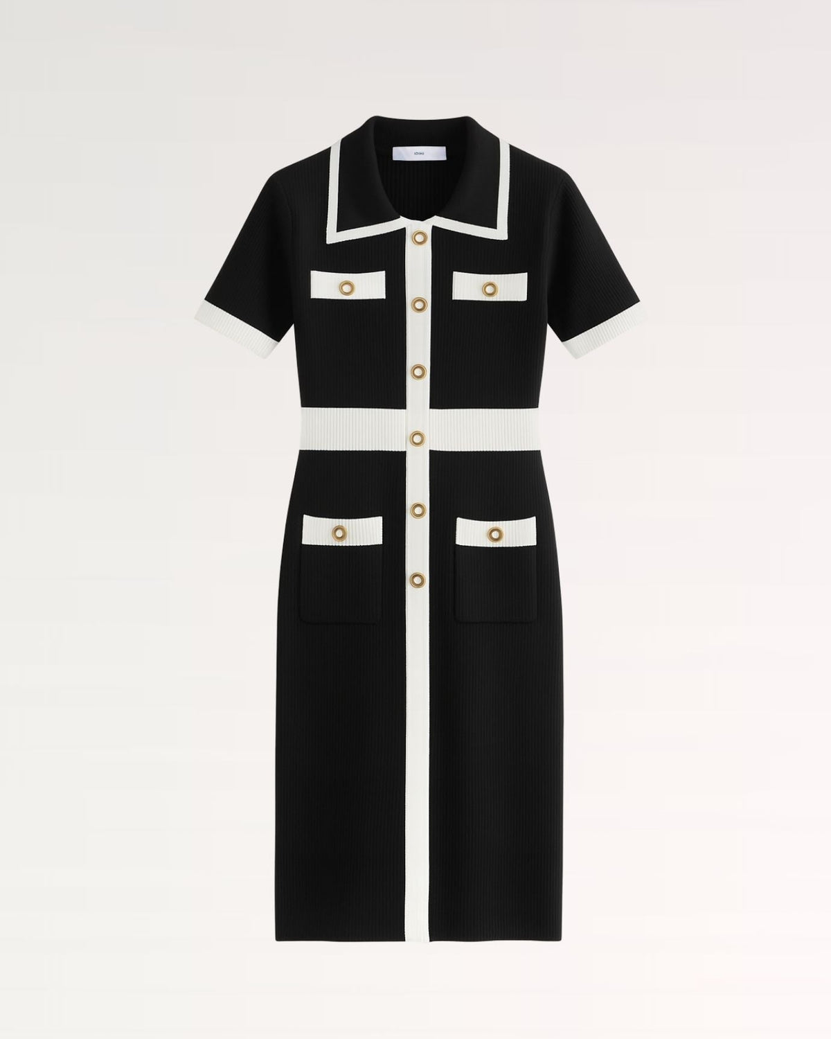 Old Money Short Sleeve Silky Finish Stretch Dress