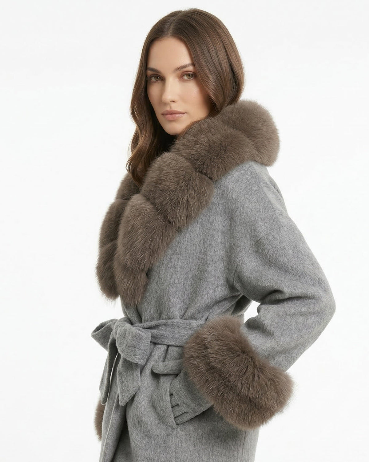Divina Double-Sided Wool Coat with Statement Collar – view 9