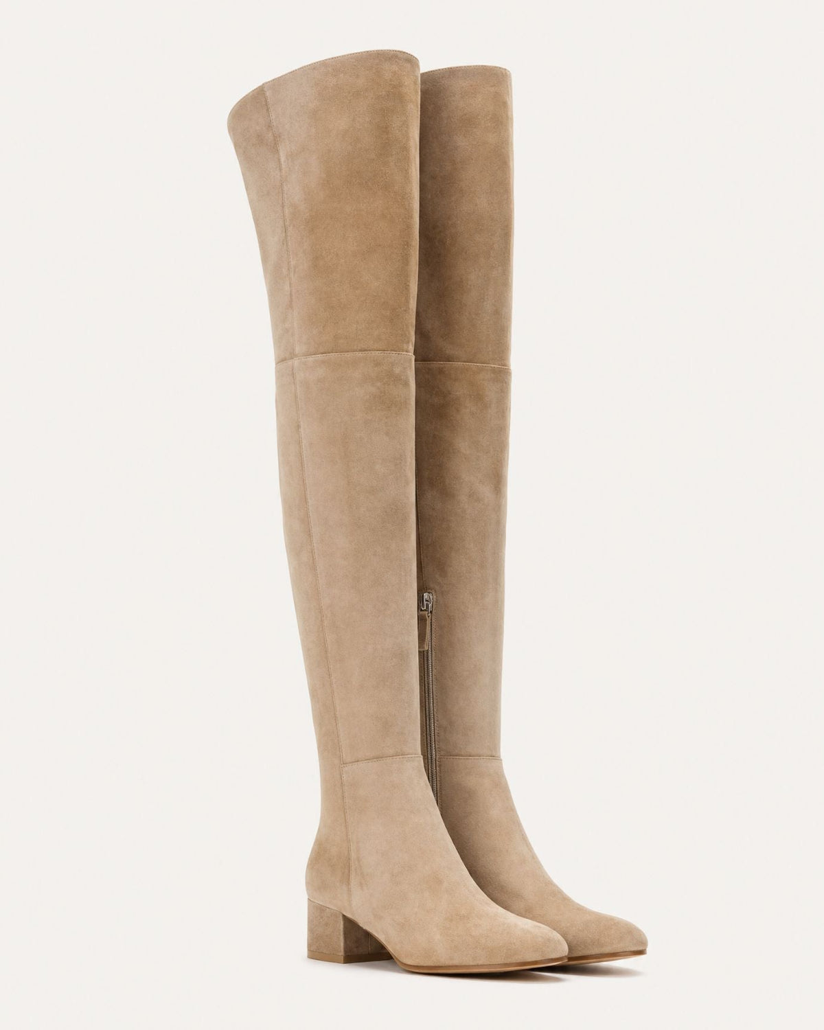 Round Toe 4cm Low Heel Over-the-Knee Suede Boots – view 11
