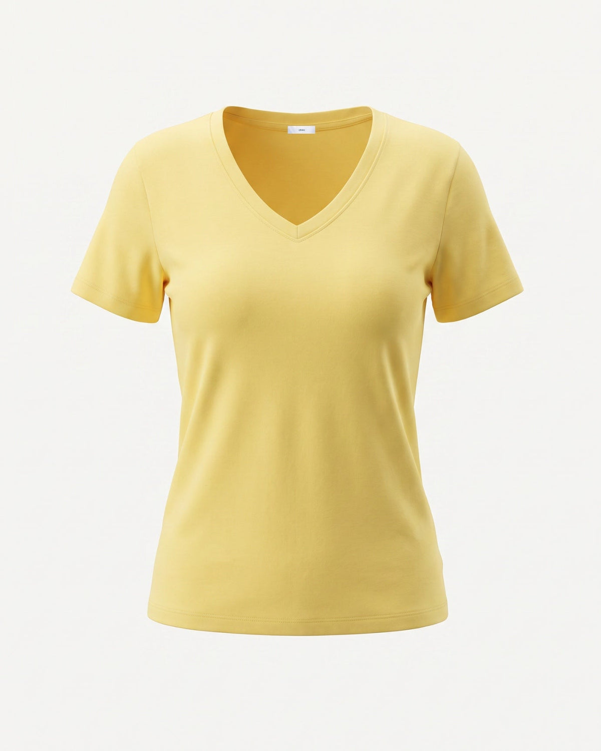 Mercerised Cotton V-Neck Tailored Cut T-Shirt with Subtle Sheen – view 13