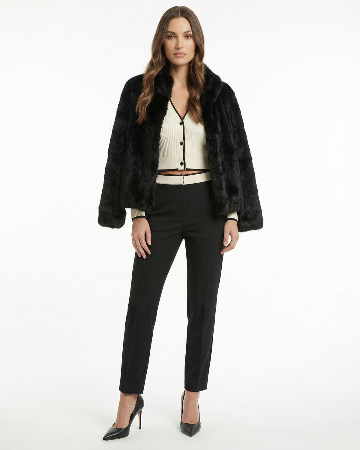 Lina Sculpted Leather Coat – view 14