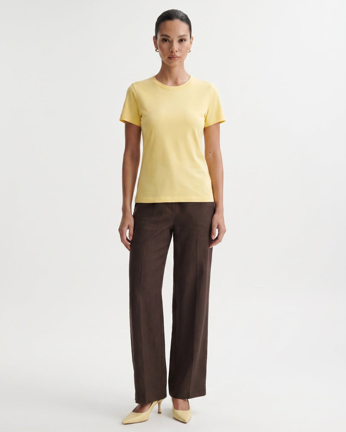 Mercerised Cotton Round Neck Tailored Fit T-Shirt – view 11