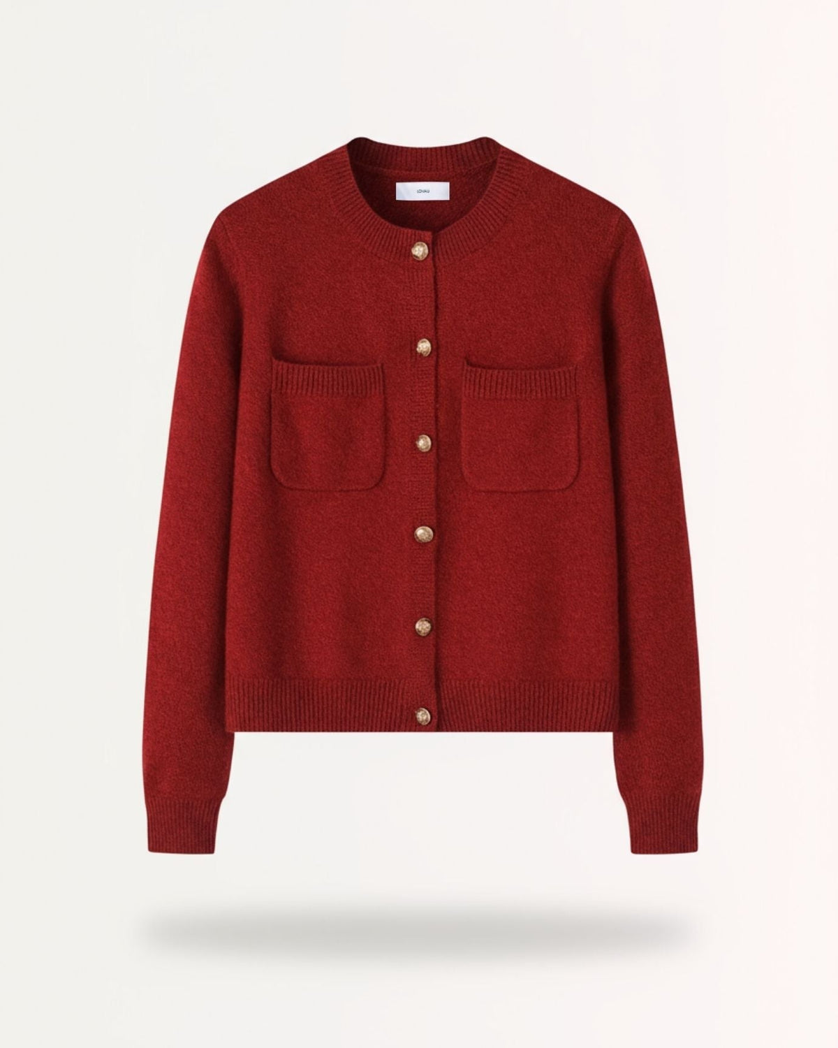 Lina Fine Knit 100% Cashmere Cardigan with Floral Design