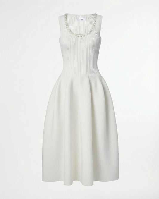Kiara Rhinestone Slim Fit Stretch Viscose Dress