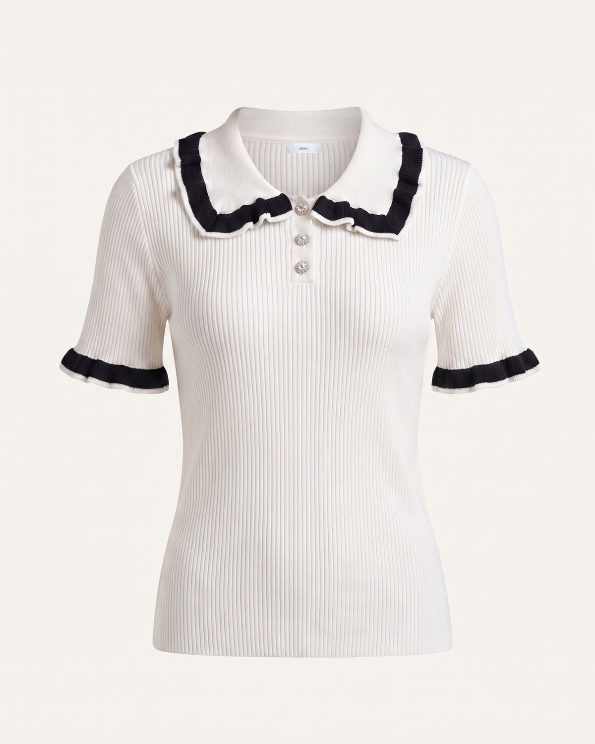 Contrast Colour Block Tailored Polyamide Polo Top