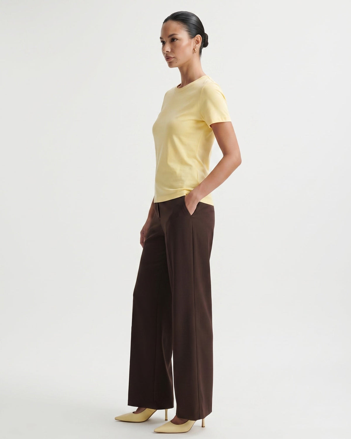 Mercerised Cotton Round Neck Tailored Fit T-Shirt – view 12