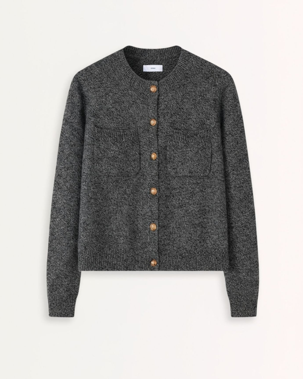 Lina Fine Knit 100% Cashmere Cardigan with Floral Design – view 5