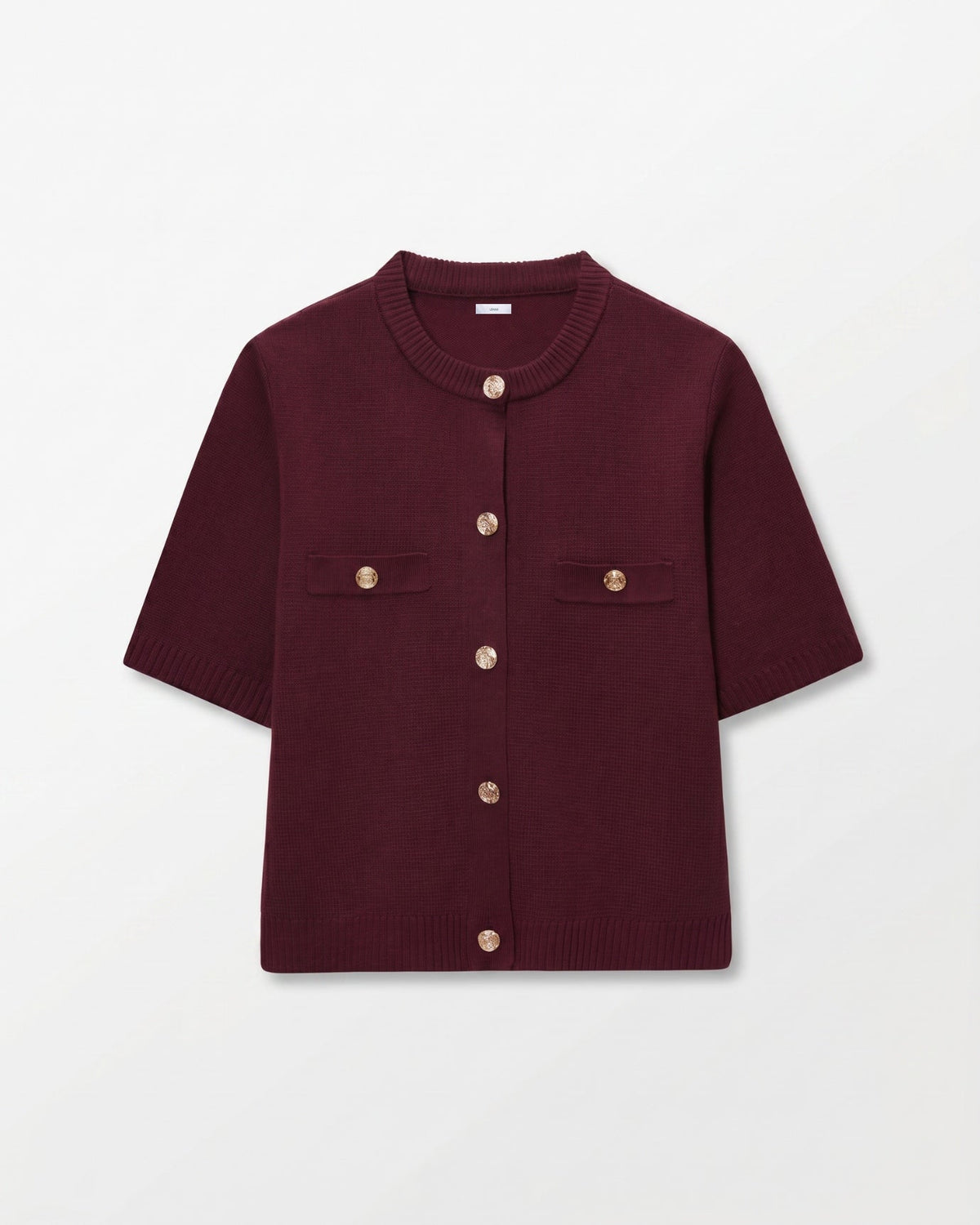 Minimalist Polyamide Knit Cardigan Top with Relaxed Sleeves