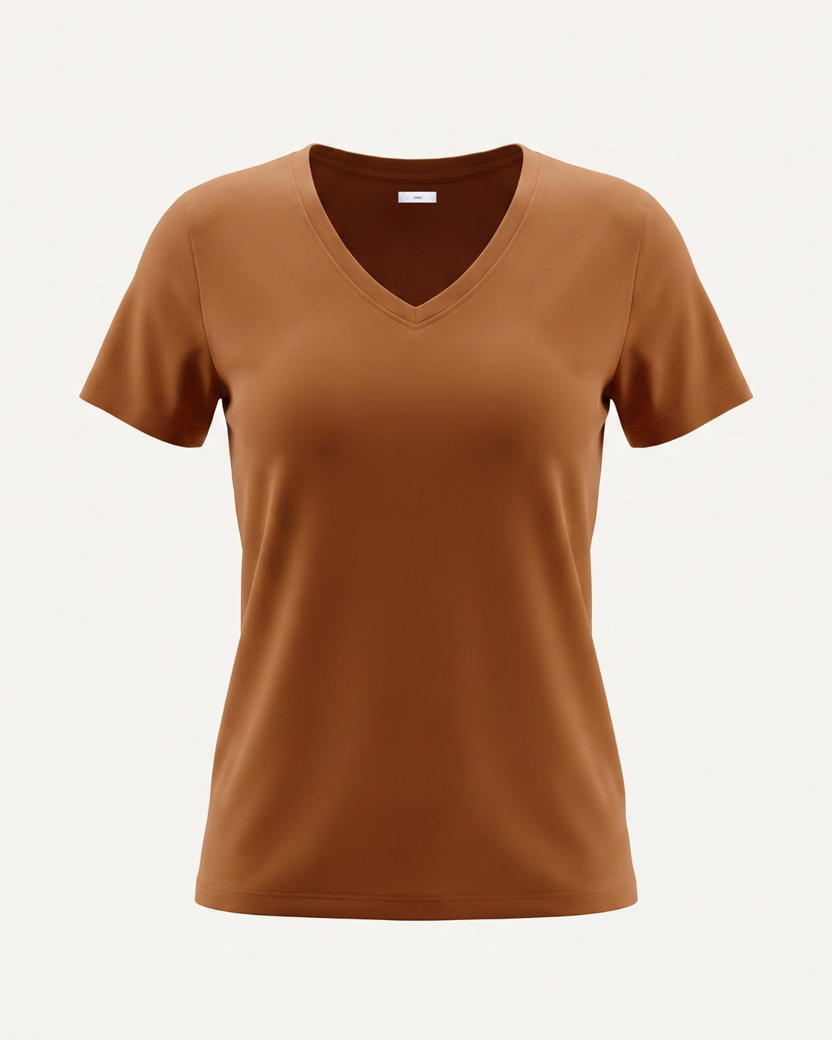 Mercerised Cotton V-Neck Tailored Cut T-Shirt with Subtle Sheen – view 19