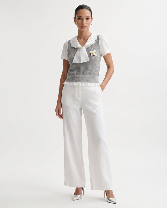 Sweet Dream Embroidered Knitted Top with Gentle Shaping