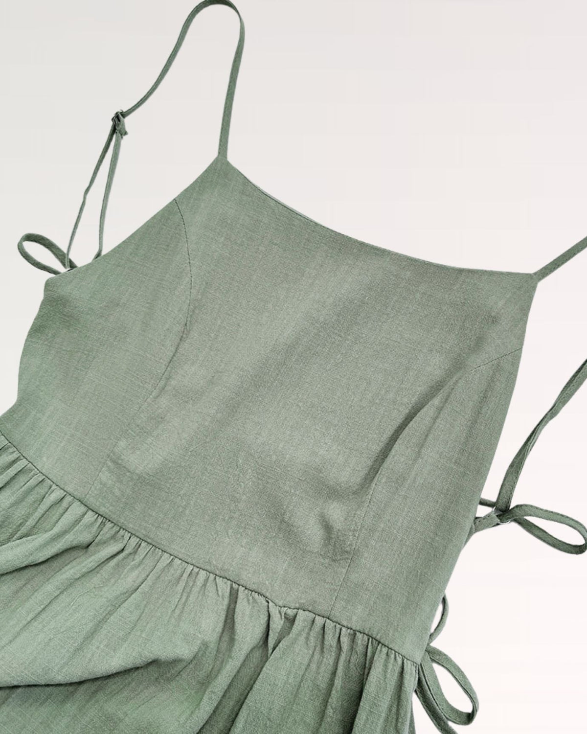 Rhi Linen Blend A-Line Suspender Mini Dress with Adjustable Straps – view 5