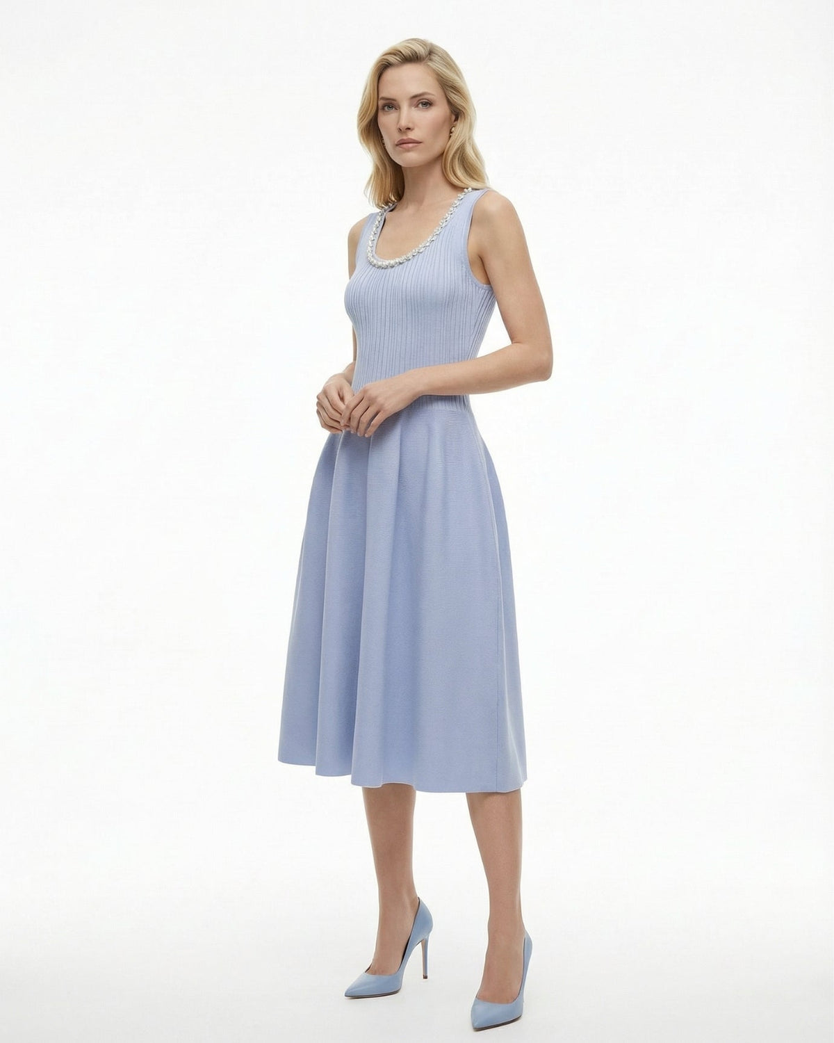 Kiara Rhinestone Slim Fit Stretch Viscose Dress