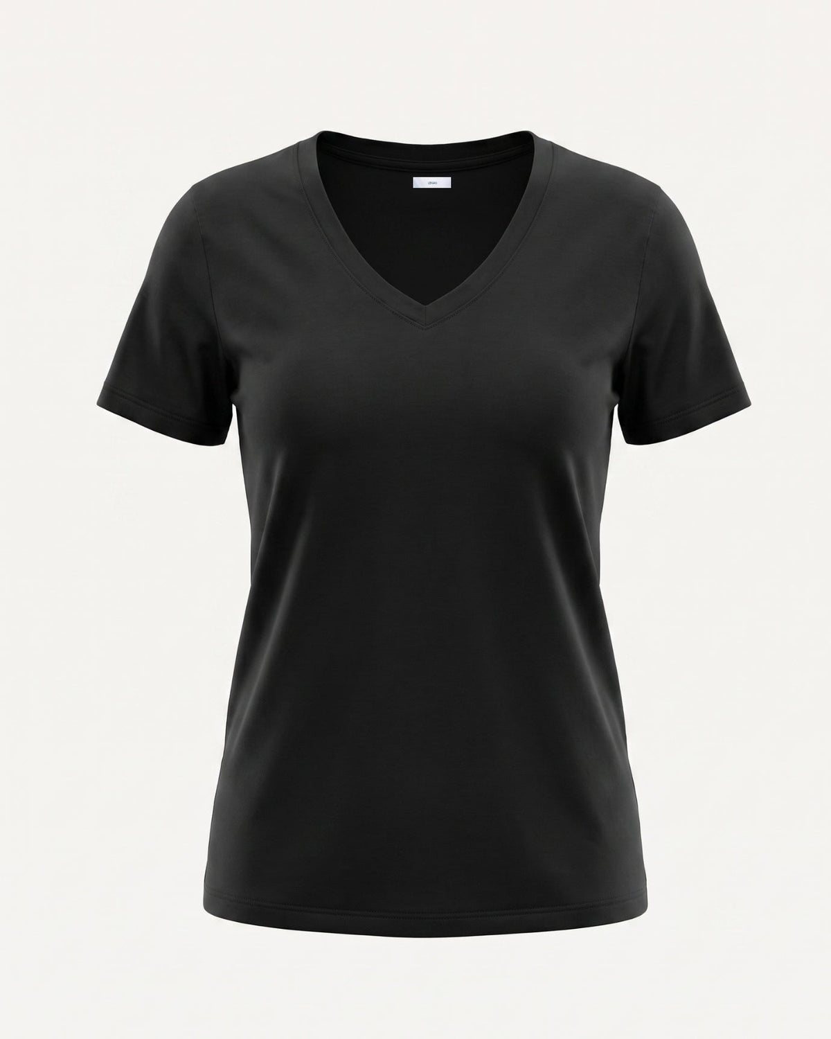 Mercerised Cotton V-Neck Tailored Cut T-Shirt with Subtle Sheen – view 22