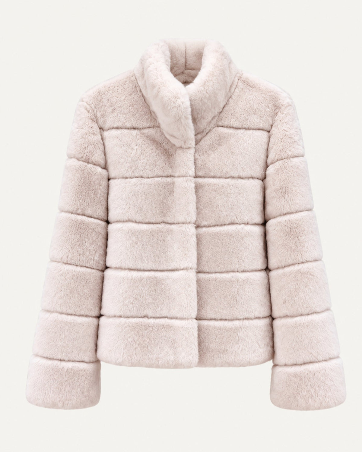 Stand Collar Short Plush Jacket with 3D Pattern – view 9