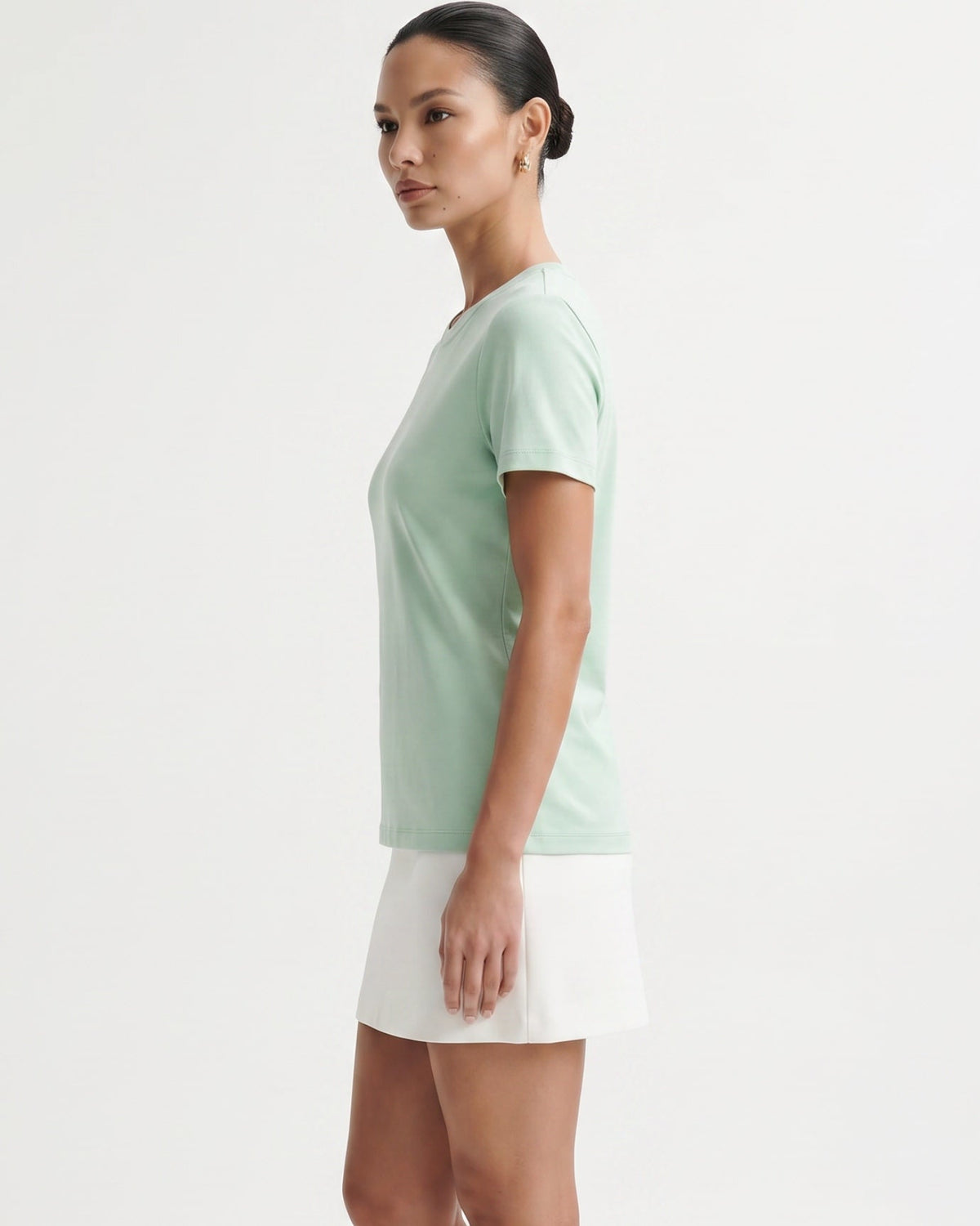 Mercerised Cotton Round Neck Tailored Fit T-Shirt – view 18