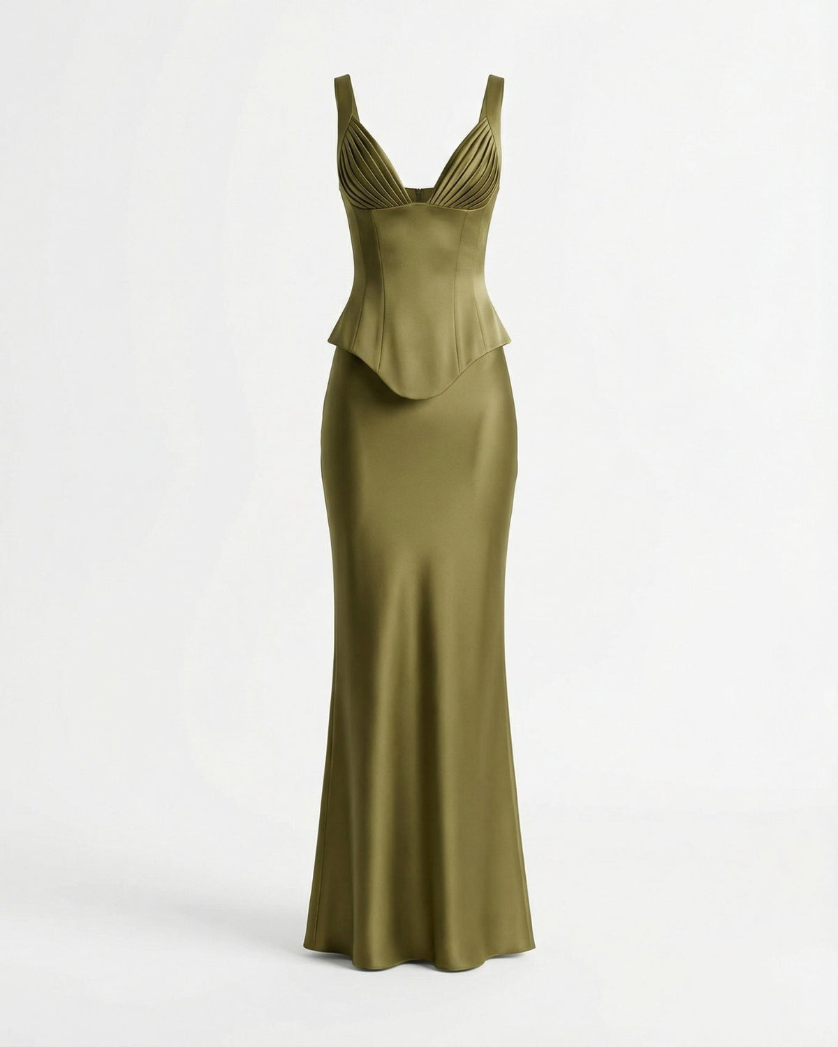 Cira Lustrous Satin Shirt and Long Skirt Two-Piece Set – view 5