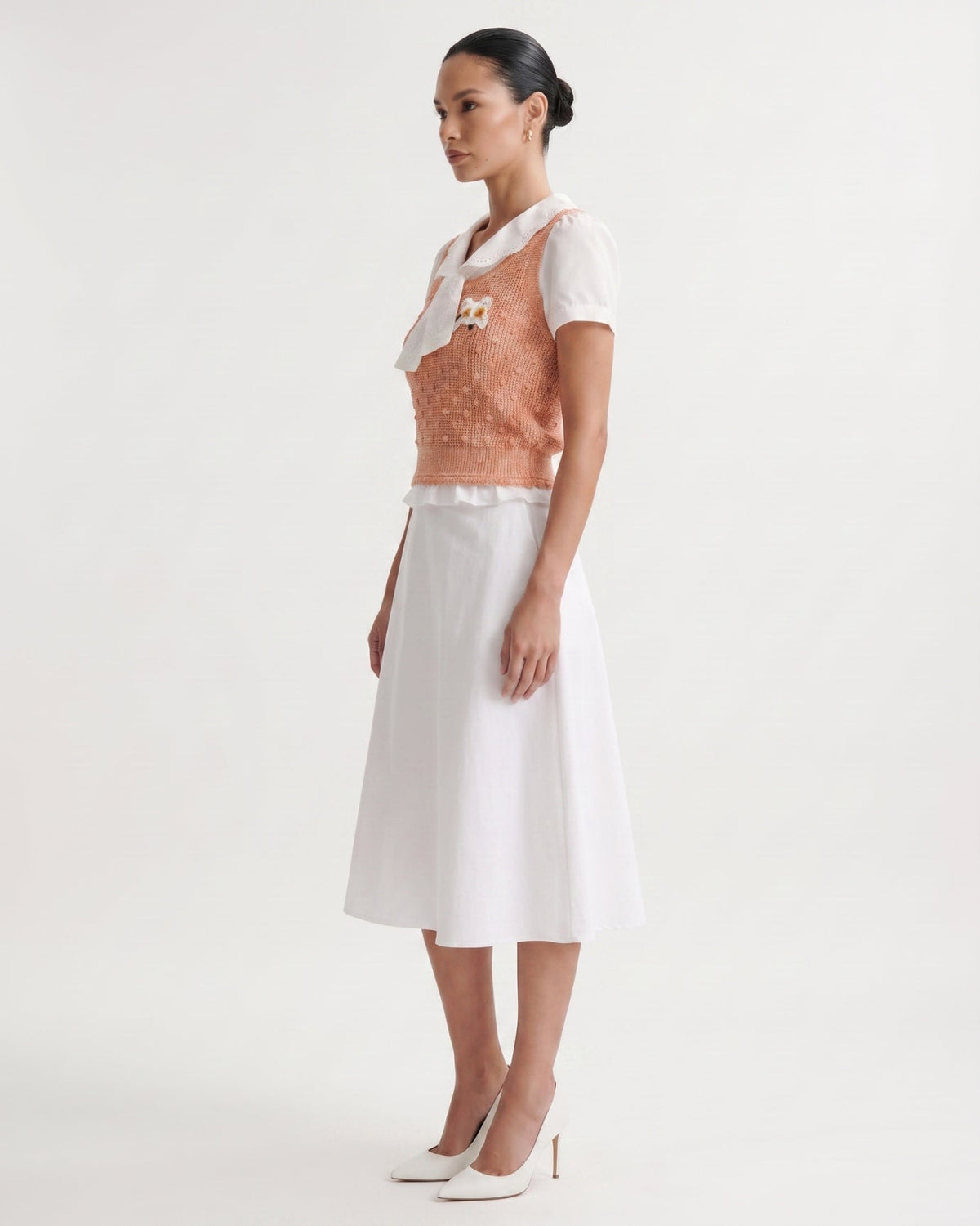 Sweet Dream Embroidered Knitted Top with Gentle Shaping