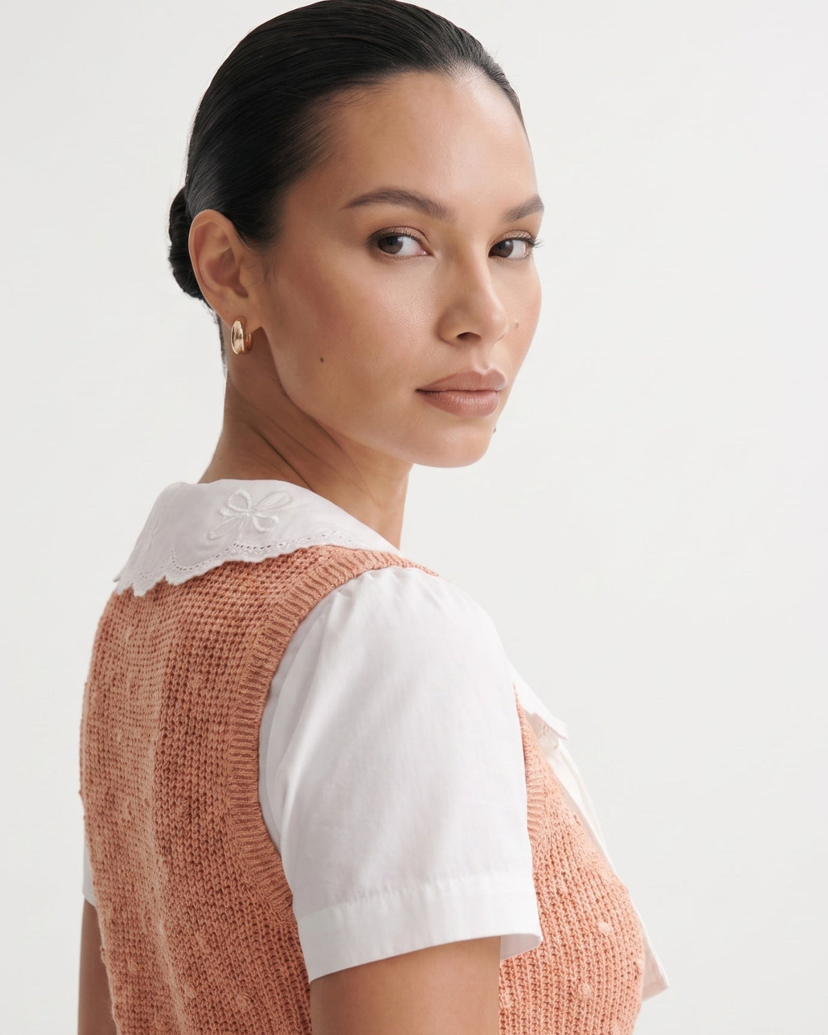 Sweet Dream Embroidered Knitted Top with Gentle Shaping – view 7