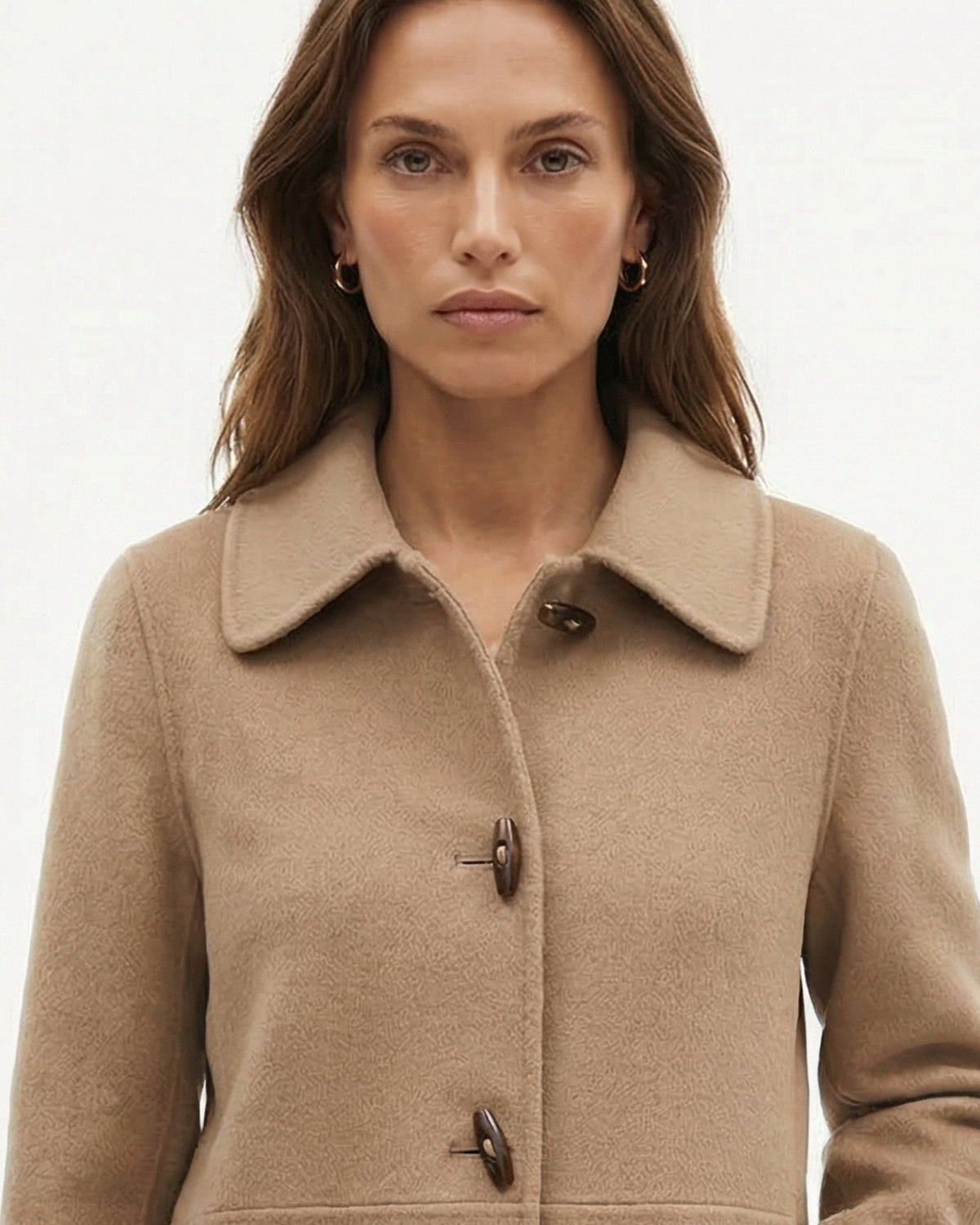 Rhi Double-Sided Pure Wool Short Coat with Toggle Buttons