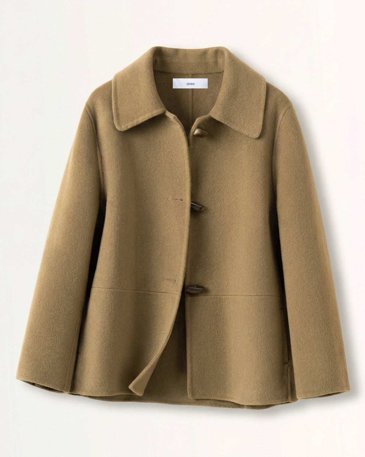 Rhi Double-Sided Pure Wool Short Coat with Toggle Buttons
