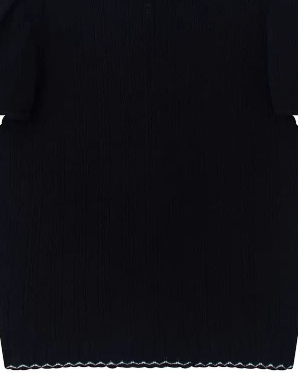 Knitted Top with Hand-Embroidered Floral Front – Black