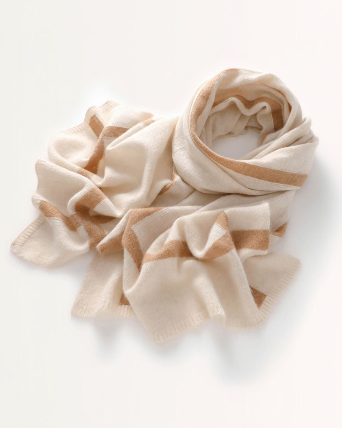Thickened Striped Knit Pure Cashmere Winter Scarf – view 4