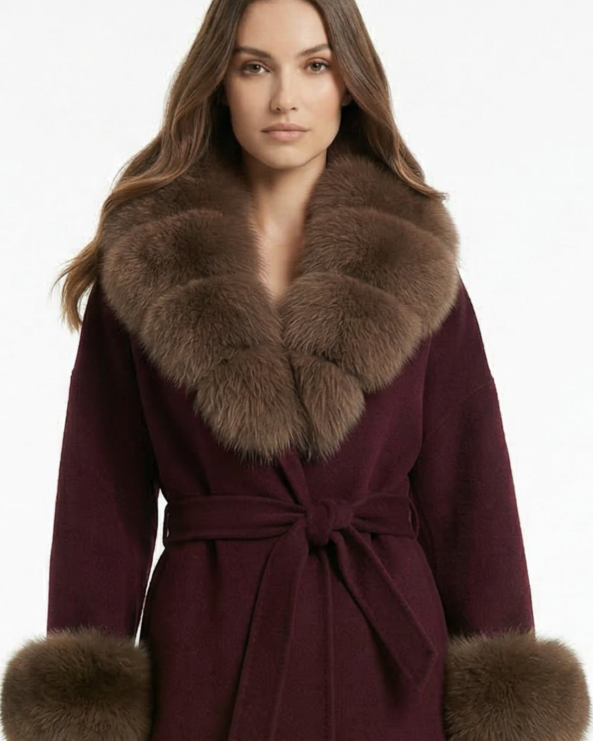 Divina Double-Sided Wool Coat with Statement Collar – view 30