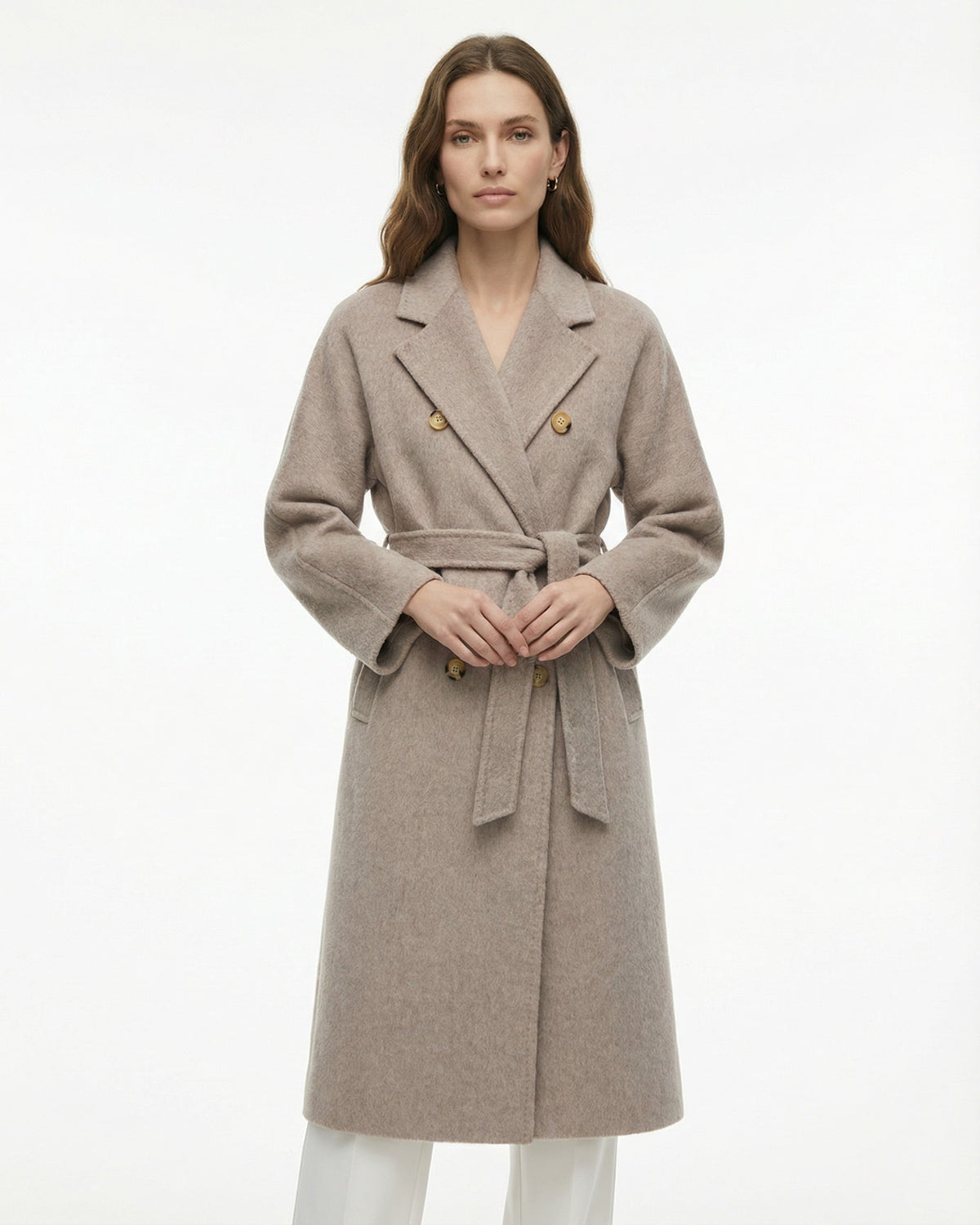 Handmade Double-Sided Suli Alpaca Blend Slim Fit Coat – view 2
