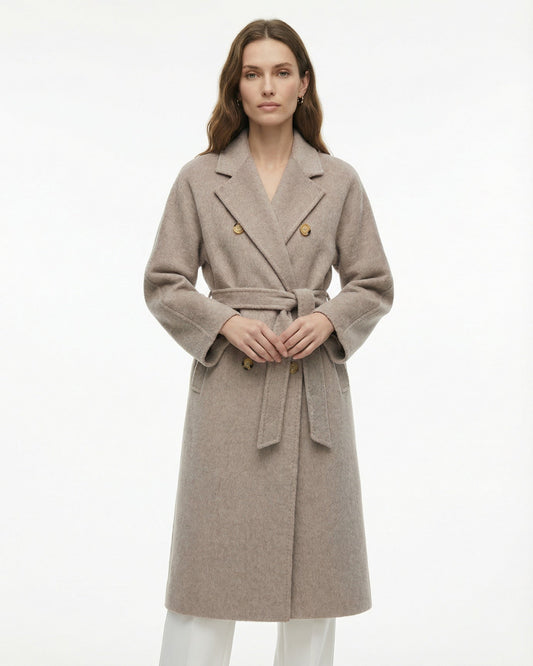 Handmade Double-Sided Suli Alpaca Blend Slim Fit Coat
