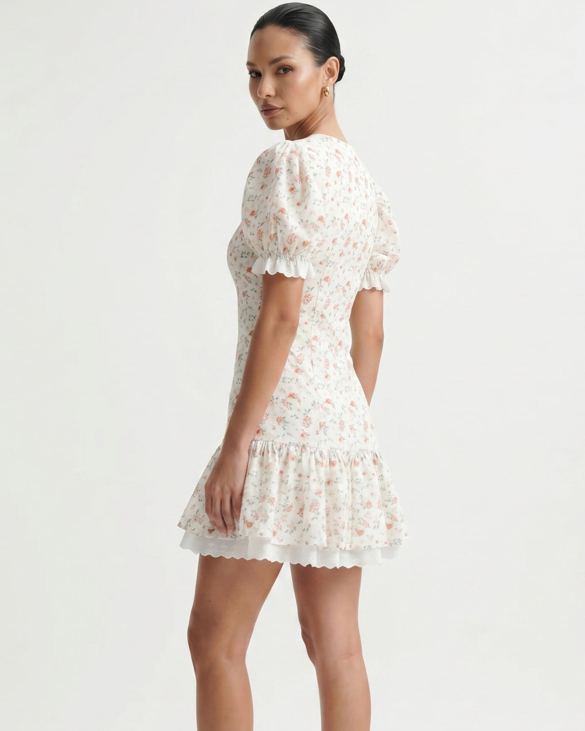 Marbella Vintage-Inspired Retro Floral Lace Stretch Dress – view 7