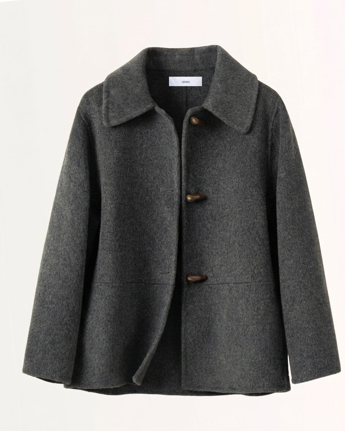 Rhi Double-Sided Pure Wool Short Coat with Toggle Buttons