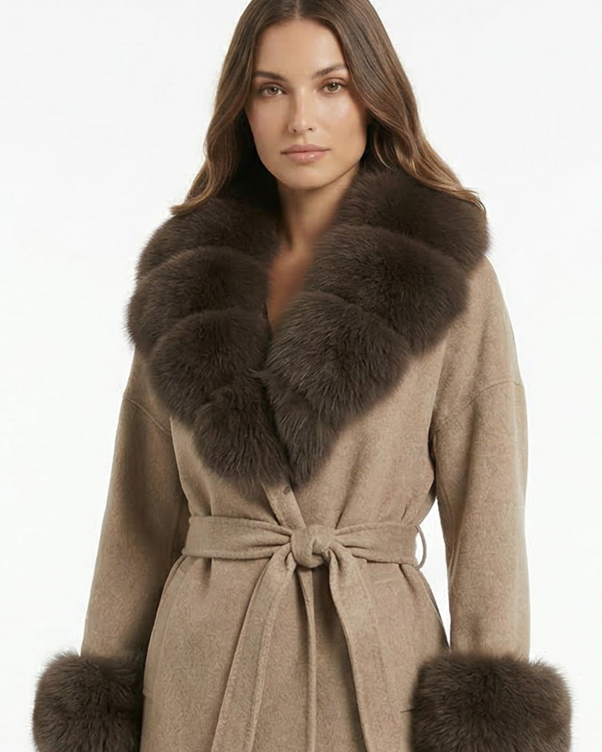 Divina Double-Sided Wool Coat with Statement Collar – view 15