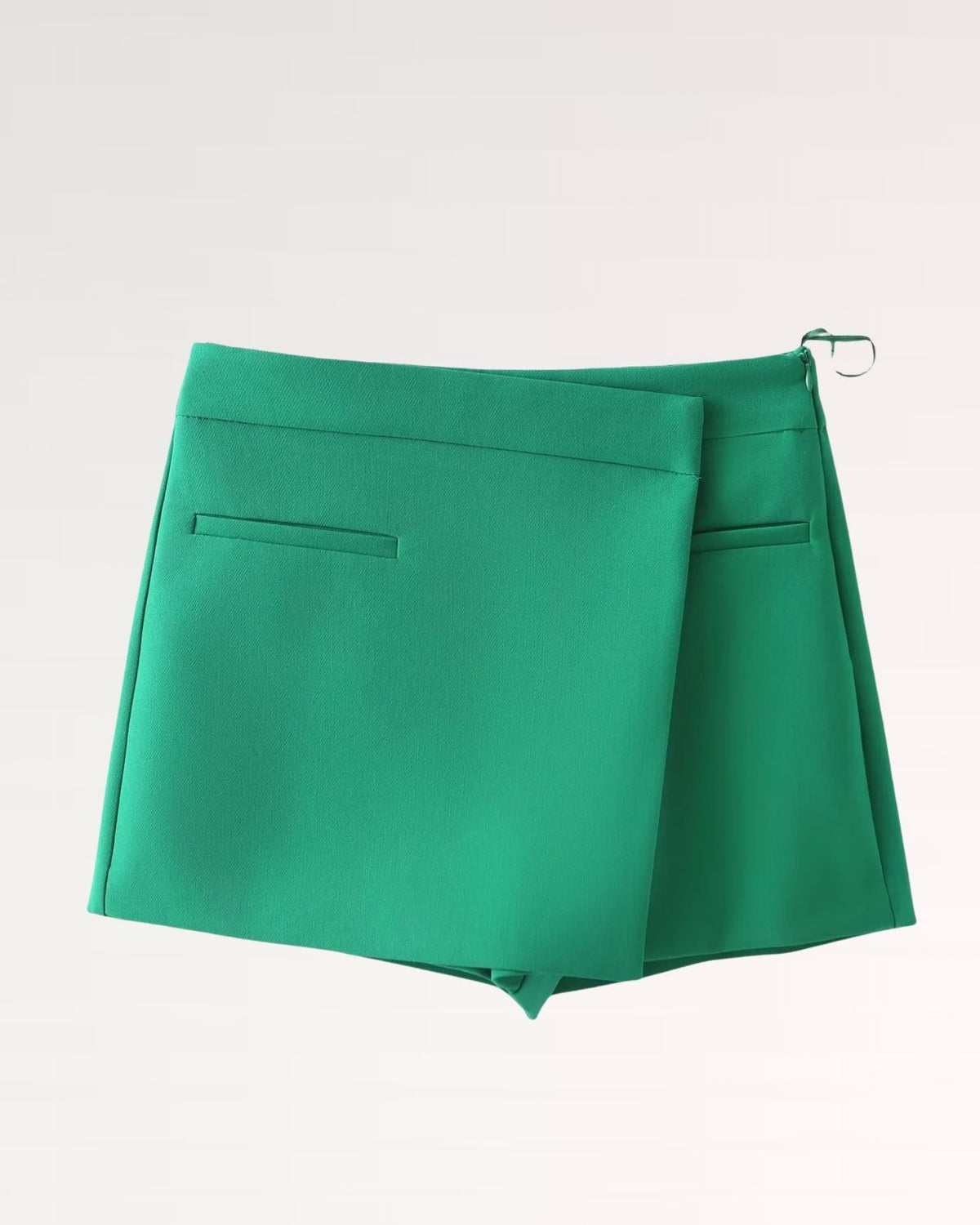 Marbella High Rise Tailored Skort with Wrap Front Overlay