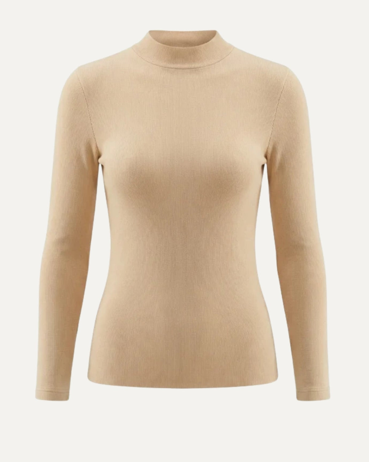 Fleece-Lined Long Sleeve T-Shirt in Tencel, Wool and Silk Blend