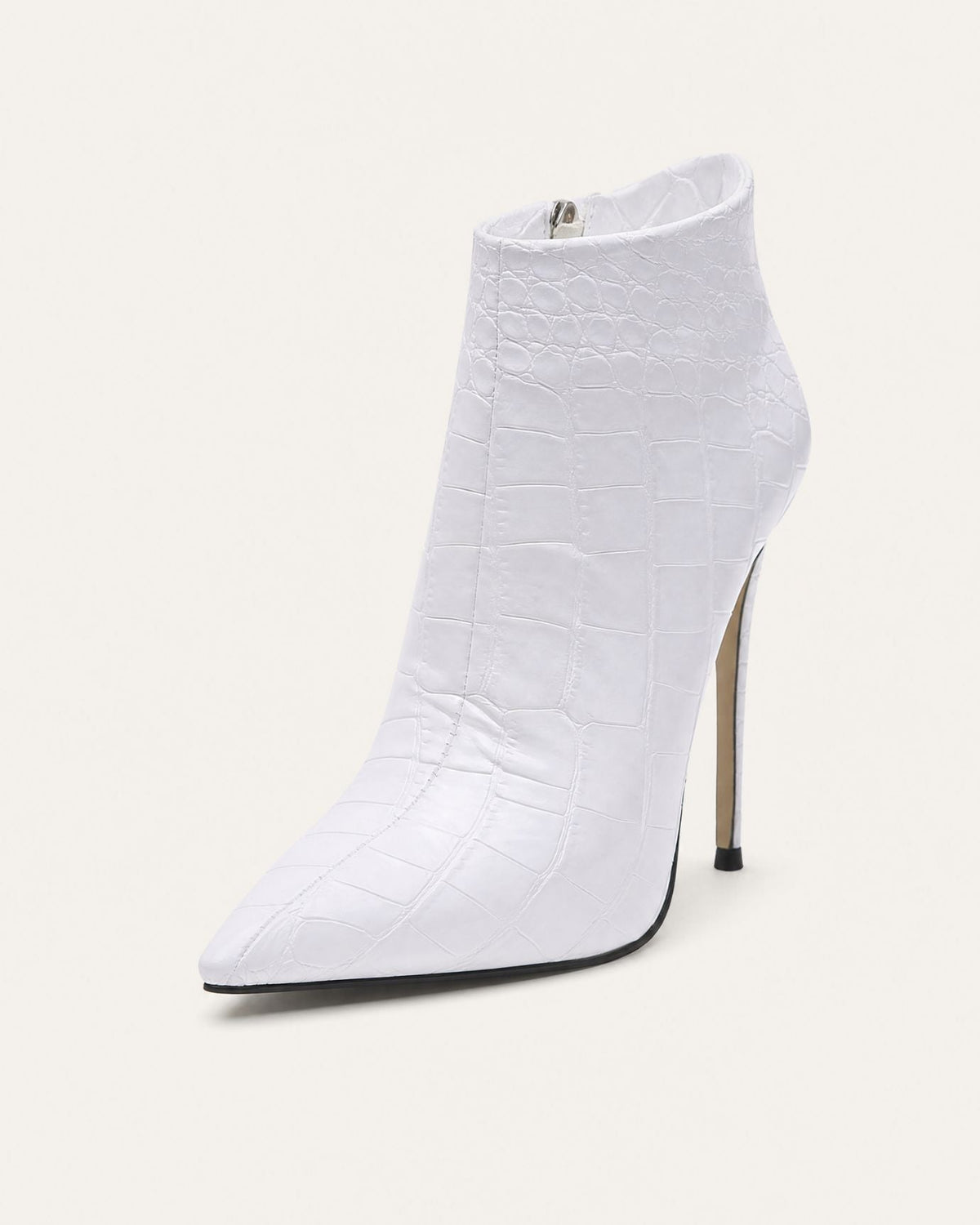 Pointed-Toe Stiletto Ankle Boots with Side Zip and 12cm Heel – view 10