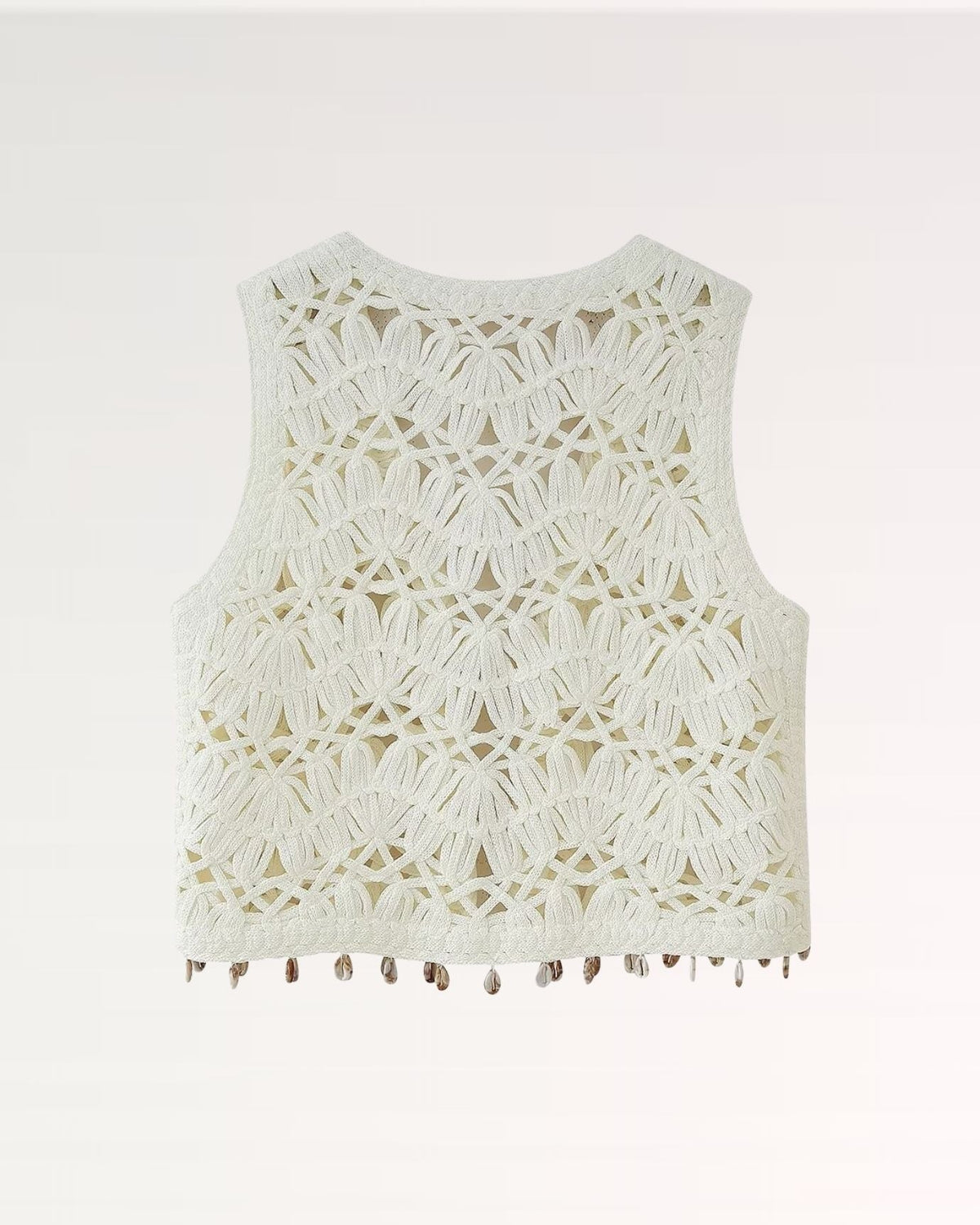 Sleeveless V-Neck Tailored Summer Vest Top – White – view 3