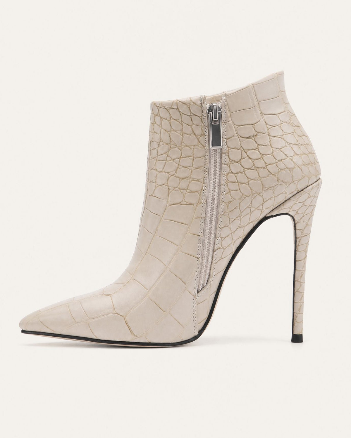 Pointed-Toe Stiletto Ankle Boots with Side Zip and 12cm Heel – view 2