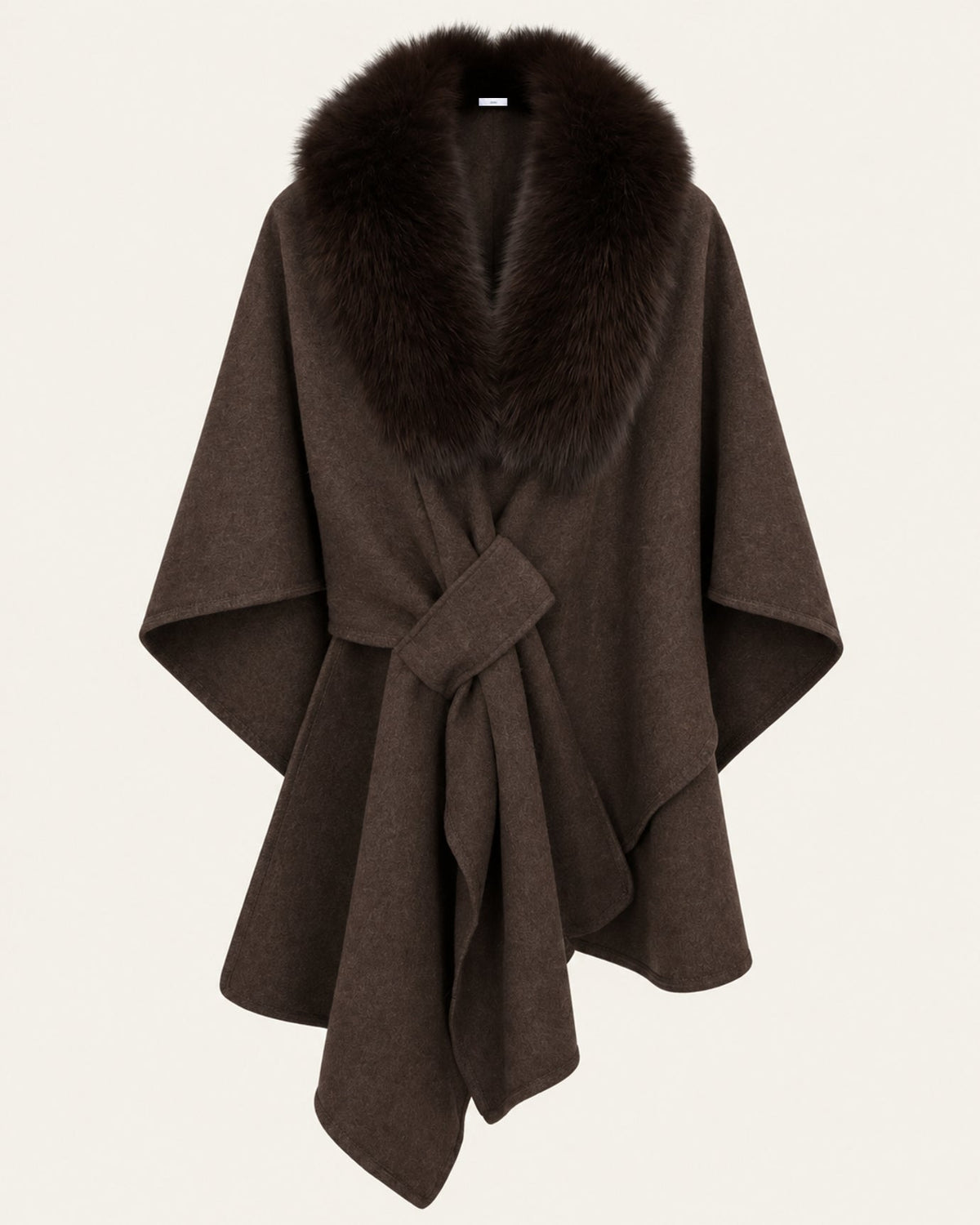 Wool Blend Knit Cape Shawl – view 4