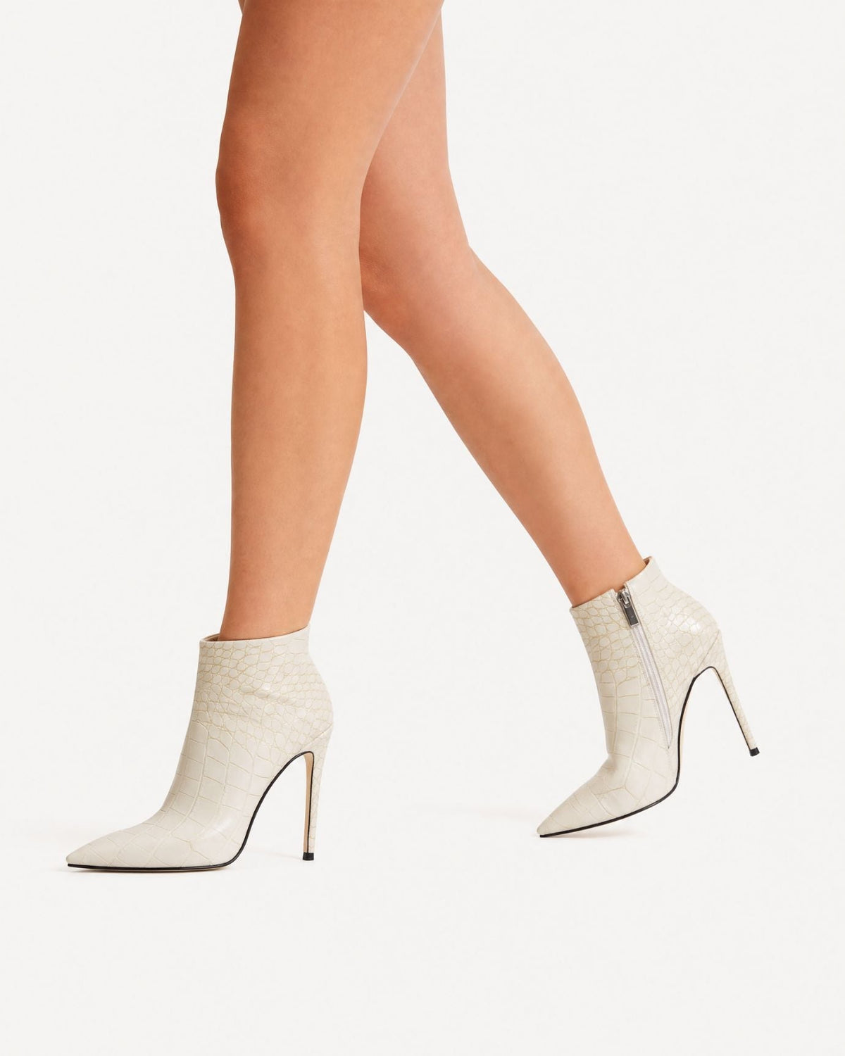 Pointed-Toe Stiletto Ankle Boots with Side Zip and 12cm Heel – view 4