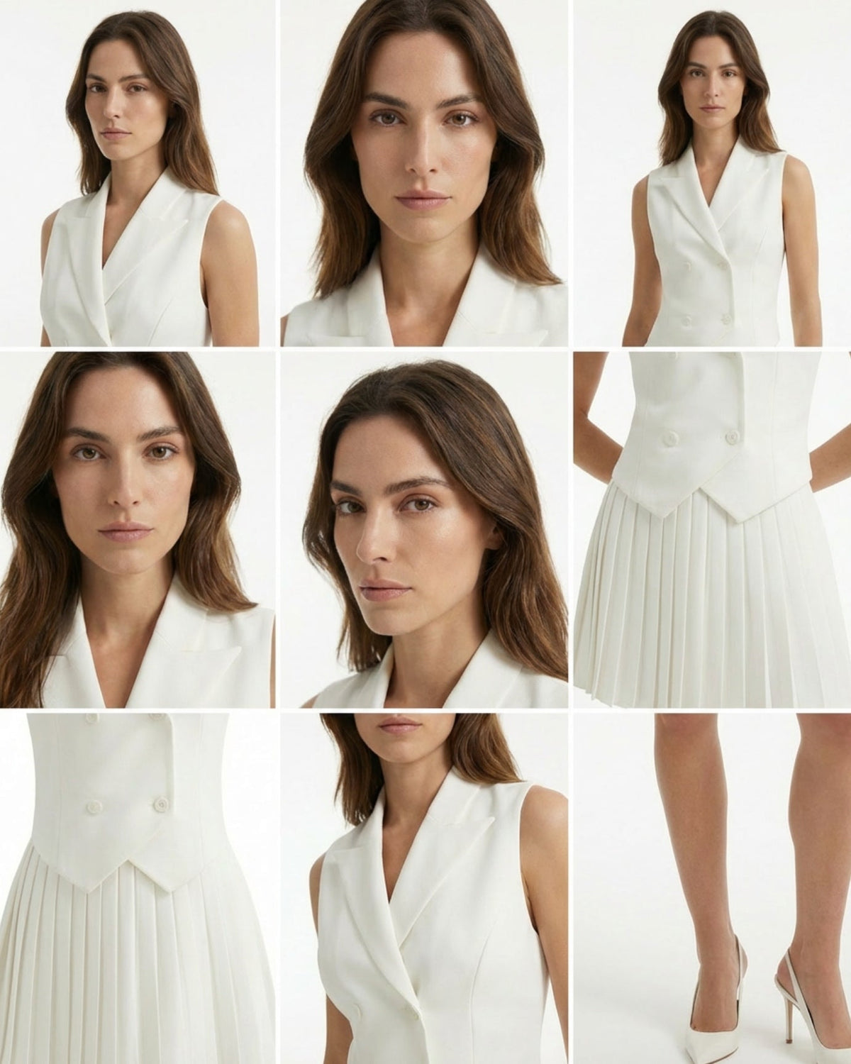 Tailored Waistcoat and Pleated Mini Skirt Two-Piece Set – view 5