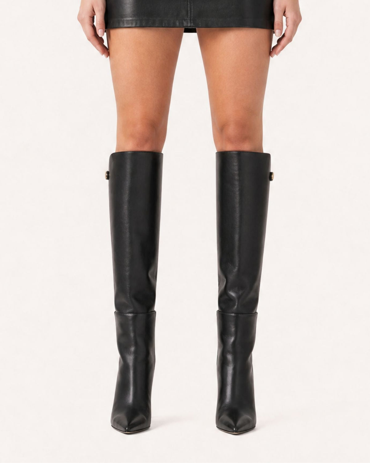 Pointed Toe Straight Shaft High Heel Boots with Leather Lining – view 4