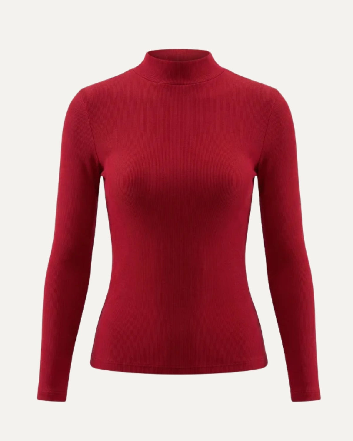 Fleece-Lined Long Sleeve T-Shirt in Tencel, Wool and Silk Blend